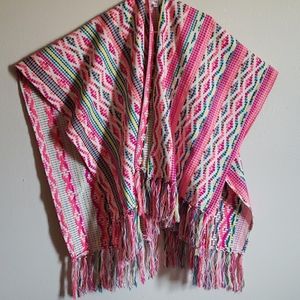 Neon fringe kimono